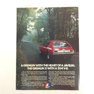 Vintage AMC Gremlin X Print Ad Garage Wall Art Advertising Show Display Promo